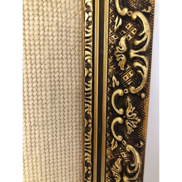 Vintage Gold Gilded Framed Needlepoint Fruit Peaches Grapes 13x16 1976 - Picture 5 of 5